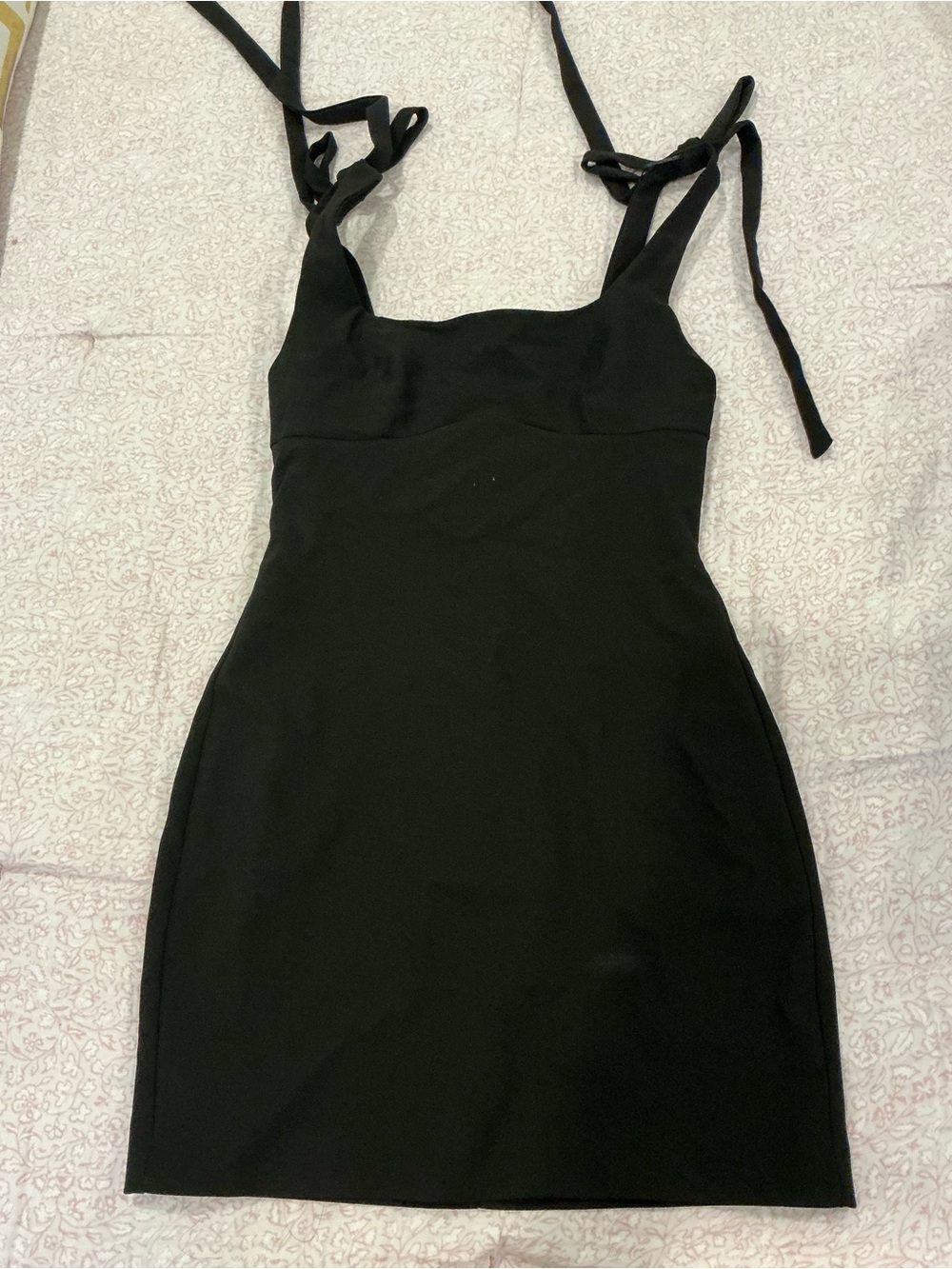 Zara Black Tie-Shoulder Mini Dress